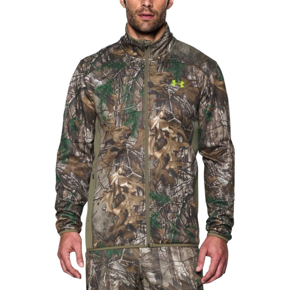 EUC Men's Under Armour Scent Control RealTree AP-Xtra Armour Fleece 2 Jacket 2XL